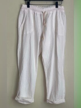 Relaxed White Drawstring Women's Joggers